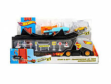 Автовоз hot wheels вантажівка транспортер автотрек із запуском Гонка qq 8840, фото 5