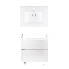 Комплект Qtap тумба підлогова Scorpio 600х825х460 мм White + раковина врізна Albatross QT71SC43951