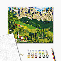 Картина по номерам 30х40 на деревянном подрамнике "Домик в Альпах" RBS21692