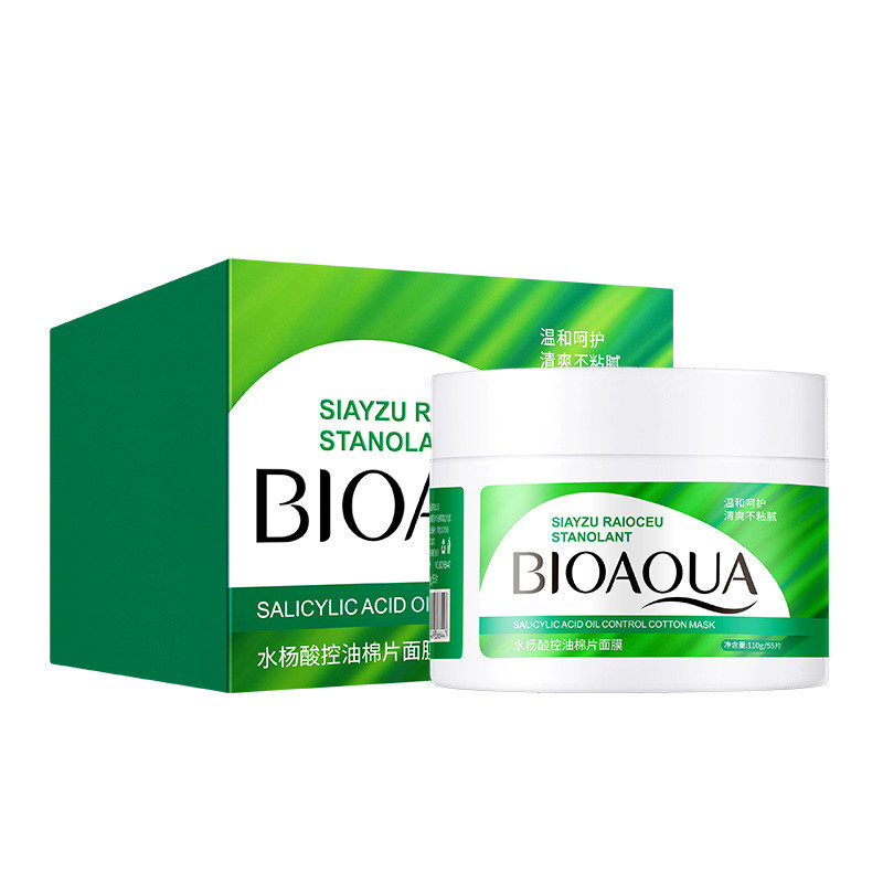 Диски для очищення шкіри від висипок Bioaqua Salicylic Acid Acne Oil Control Cotton Mask (55шт,110г)