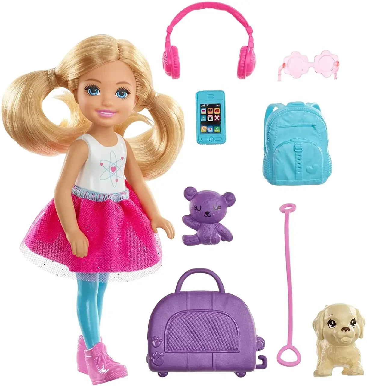 Лялька Барбі Челсі та набір для подорожей Barbie Travel Chelsea Doll Mattel