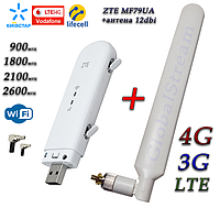 Мобильный модем 4G-LTE/3G WiFi Роутер ZTE MF79ua + антенна 4G(LTE) на 12dBi SMA-TS9 (укр+рус меню)