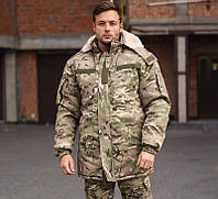 Тактический зимний костюм штаны и бушлат мультикам НАТО размер 54 (2XL), зимняя военная форма мультикам