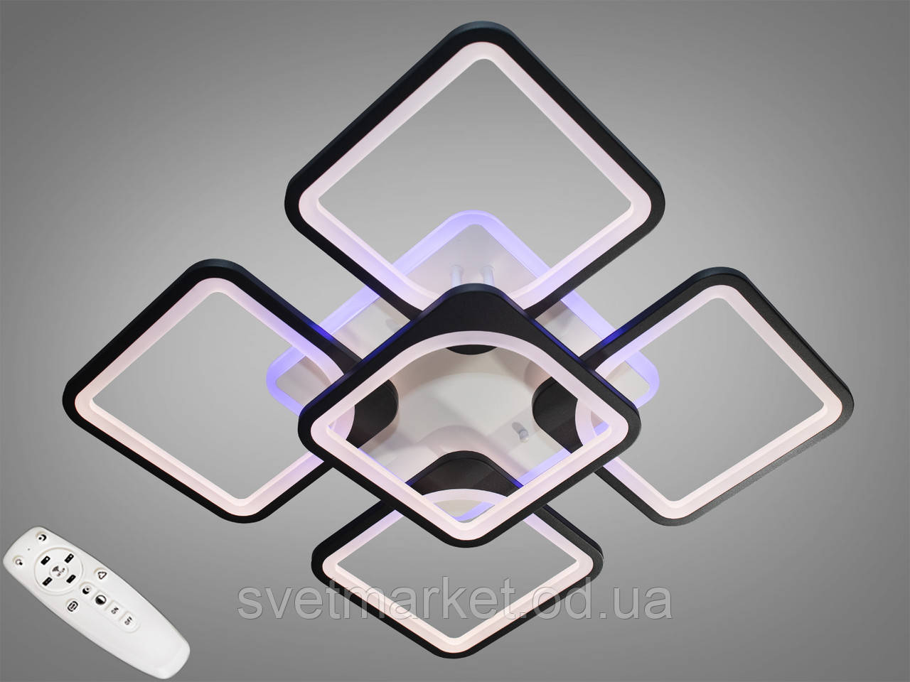 Стельова світлодіодна люстра з нічником і діммером, фото 1