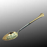 Чайна ложка срібна "Лілія" з елементами позолоти та гравіюванням Флер де Лис, фото 2