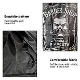 Пеньюар/накидка перукарня для стриження з регульованою застібкою Haircut Apron чорний (GS-71033), фото 6