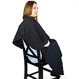 Пеньюар/накидка перукарня для стриження з регульованою застібкою Haircut Apron чорний (GS-71033), фото 9