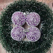 Новорічні іграшки куля снігопад червоний 6 см 6 шт, фото 4