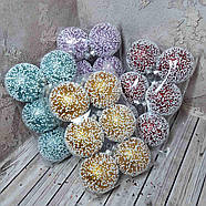 Новорічні іграшки куля снігопад червоний 6 см 6 шт, фото 2