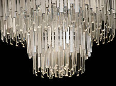 Кришталева люстра-підвіс срібло 22 лампи 80х150 см, фото 3