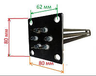 Блок тэн для электро котла РОСС с посадочным фланцем 80 на 80 мм мощностью 6,0 квт