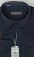 Рубашка мужская Salvatore Russo vd-0033 чёрная однотонная классическая с длинным рукавом