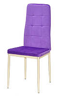 Мягкий кухонный стул Windy BG (Винди) фиолетовый велюр на бежевых металлических ногах
