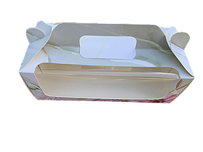 Коробка для меренгових рулетів 250*110*90 Квіти