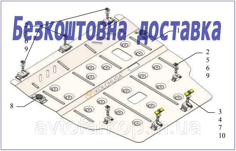 Захист двигуна Mercedes (W176) А 180 (2013-2018)(захист двигуна Мерседес А176) Кольчуга