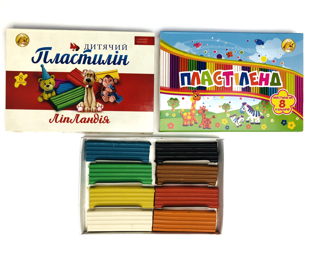 Пластилін 160гр. 8кол. Ліпландія/Пластіленд Тетрада mix