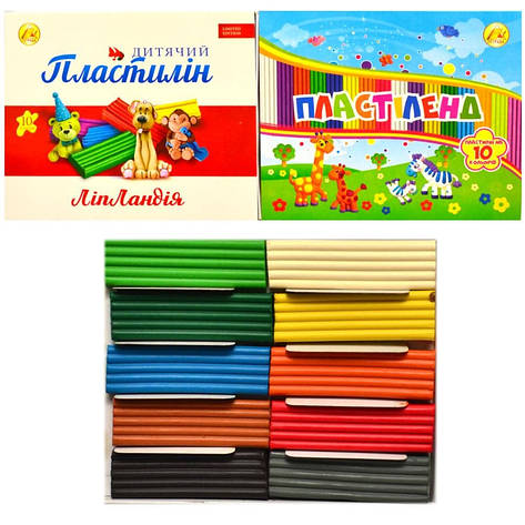 Пластилін 200гр. 10кол. Ліпландія/Пластіленд Тетрада mix, фото 1