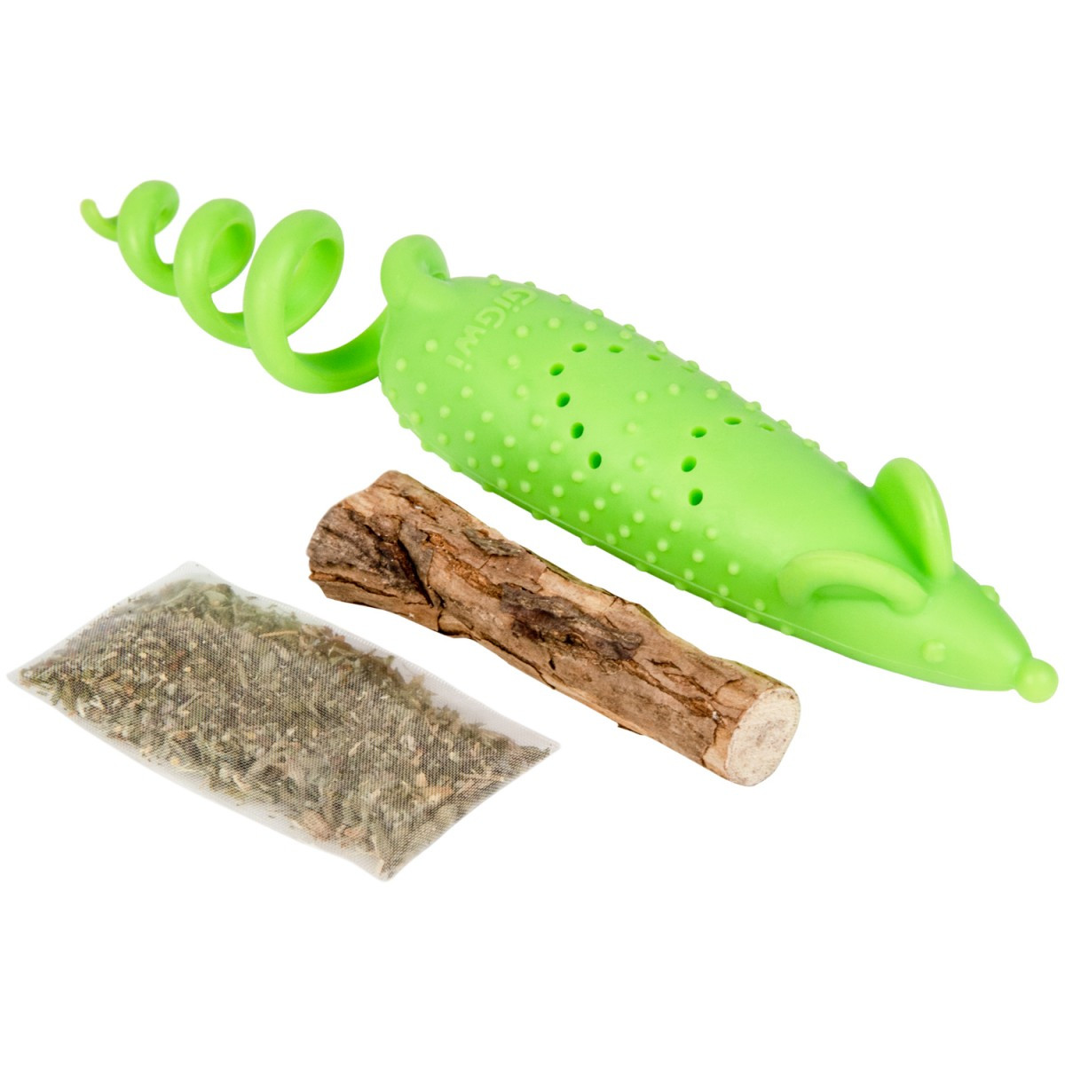 Іграшка для кішок Мишка гумова GiGwi Refillable Catnip, гума, 16,5 см
