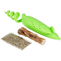 Іграшка для кішок Мишка гумова GiGwi Refillable Catnip, гума, 16,5 см
