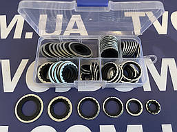 Набір металорезинових ущільнювальних кілець для компресора автокондиціонера 60шт.