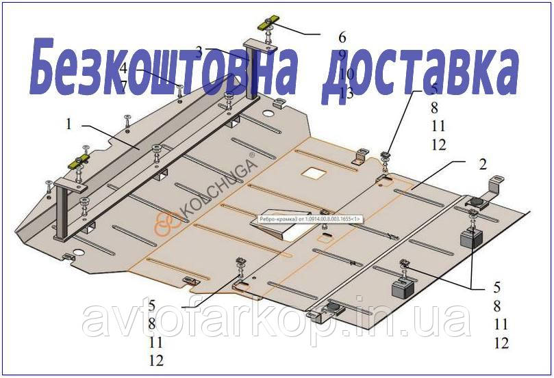 Захист двигуна,радіатора Mercedes Sprinter 3 W910 (2018-)(захист двигуна Мерседес Спринтер) Кольчуга, фото 1