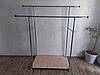 Стійка 161*136*150*102*58 для одягу на коліщатках, подвійна, з полицею для взуття сд14 M, фото 5