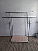 Стійка 161*136*150*102*58 для одягу на коліщатках, подвійна, з полицею для взуття сд14 M, фото 7