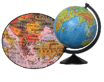 Глобус настільний 26см діаметр ІПТ з підсвічуванням, на пластиковій ніжці, лакований, Фізичний + Політичний