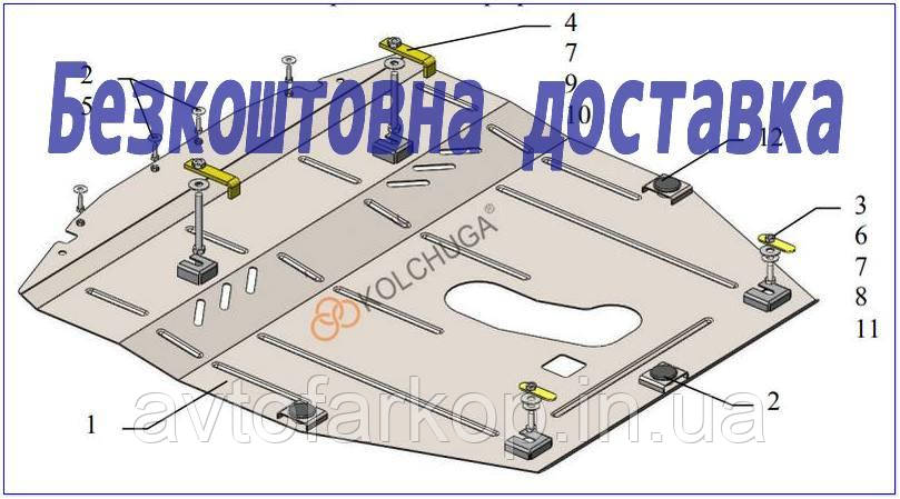 Захист двигуна Nissan Rogue (2007-2020)(захист двигуна Ниисан Рогуе) Кольчуга