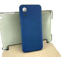 Чехол на Samsung Galaxy A03 Core, A032 накладка бампер Avantis Full силиконовый матовый синий