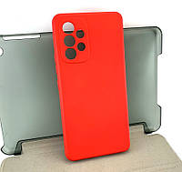 Чехол на Samsung A53, A536 5G накладка бампер Avantis Full силиконовый красный с велюром
