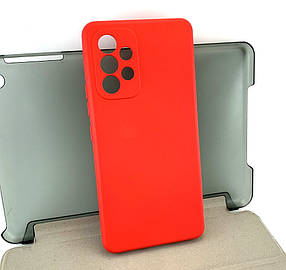 Чохол на Samsung A53, A536 5G накладка бампер Avantis Full силіконовий червоний з велюром