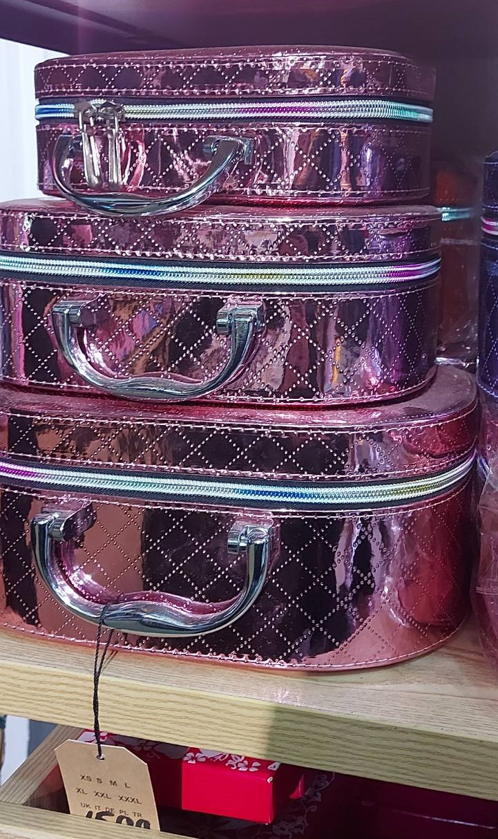 Набір скриньок рожевий органайзер для прикрас, косметики 3 штуки яскраві Luna