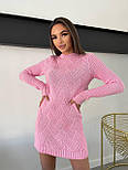 Тепле в'язане плаття вище коліна по фігурі з візерунковим в'язанням (р. 42-46) 9035032, фото 5
