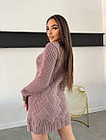 Тепле в'язане плаття вище коліна по фігурі з візерунковим в'язанням (р. 42-46) 9035032, фото 2