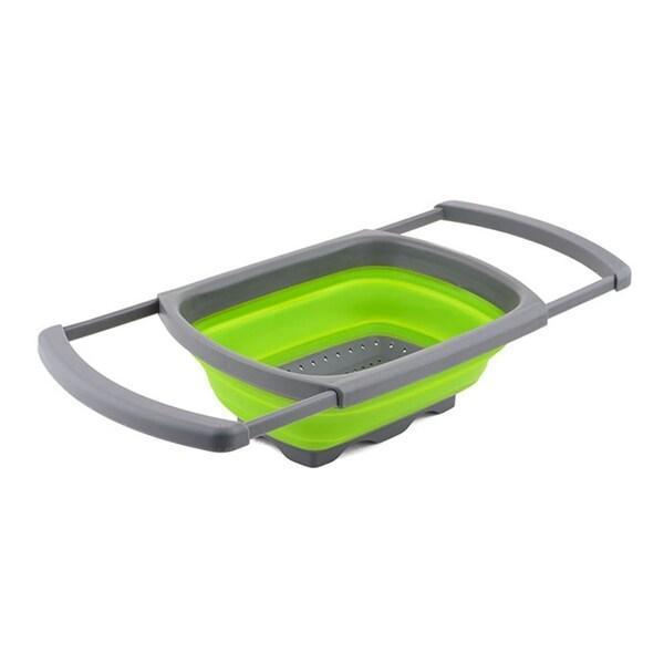 Складаний друшляк для миття овочів і фруктів Stenson Зелений, фото 1