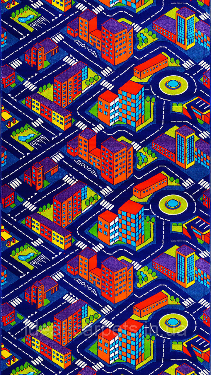 Доріжка на відріз Дорога Синій  Kids 1м, 1.5м, 2м, 2.5м, 3м  Короткий Ворс, фото 1