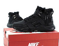 Зимние Мужские черные Кроссовки Nike Air Huarache Winter