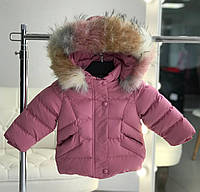 Детская зимняя куртка на девочку с мехом 8841 First kids, Жёлтый, Для девочек, Зима, 2, 2 года