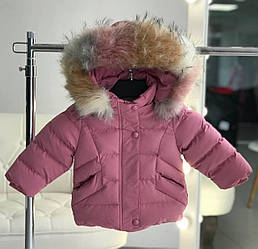 Дитяча зимова куртка на дівчинку з хутром 8841 First kids, Жёлтый, Для девочек, Зима, 2, 2 года