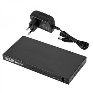 Комутатор HDMI splitter розгалужувач 1x8 портів Full 3D 4Kx2K Black, фото 1