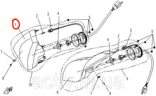 ФАРА (права) — CFMoto OEM — 9050-160120-20000