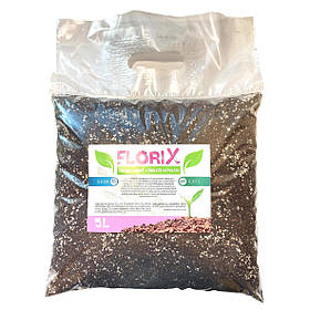 Субстрат для розсади та кімнатних рослин FloriX Cocos + Peat + Perlite 40/40/20 5л