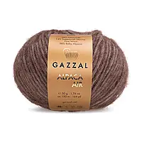 Gazzal ALPACA AIR (Газзал Альпака Ейр) № 77 коричневий (Напіввовняна пряжа, нитки для в'язання)