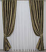 Комплект штор (2шт. 1,5х2,7м.) льон-софт, колекція "Парма". Колір оливково-коричневий. Код 1044ш 30-844, фото 3
