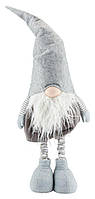 Новорічна велика іграшка м'яка ельф сірий із регульованими ногами (106 см) buuba