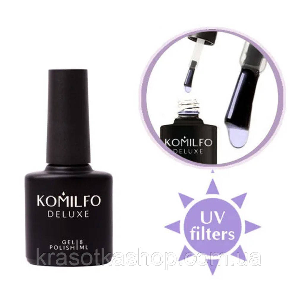 KOMILFO NO WIPE RUBBER TOP – ТОП ДЛЯ ГЕЛЬ-ЛАКУ БЕЗ ЛИПКОГО ШАРУ З УФ-ФІЛЬТРАМИ, 8 МЛ