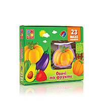 Подарочный детский развивающий набор ярких и красочных игровых магнитиков для творчества Овощи и фрукты