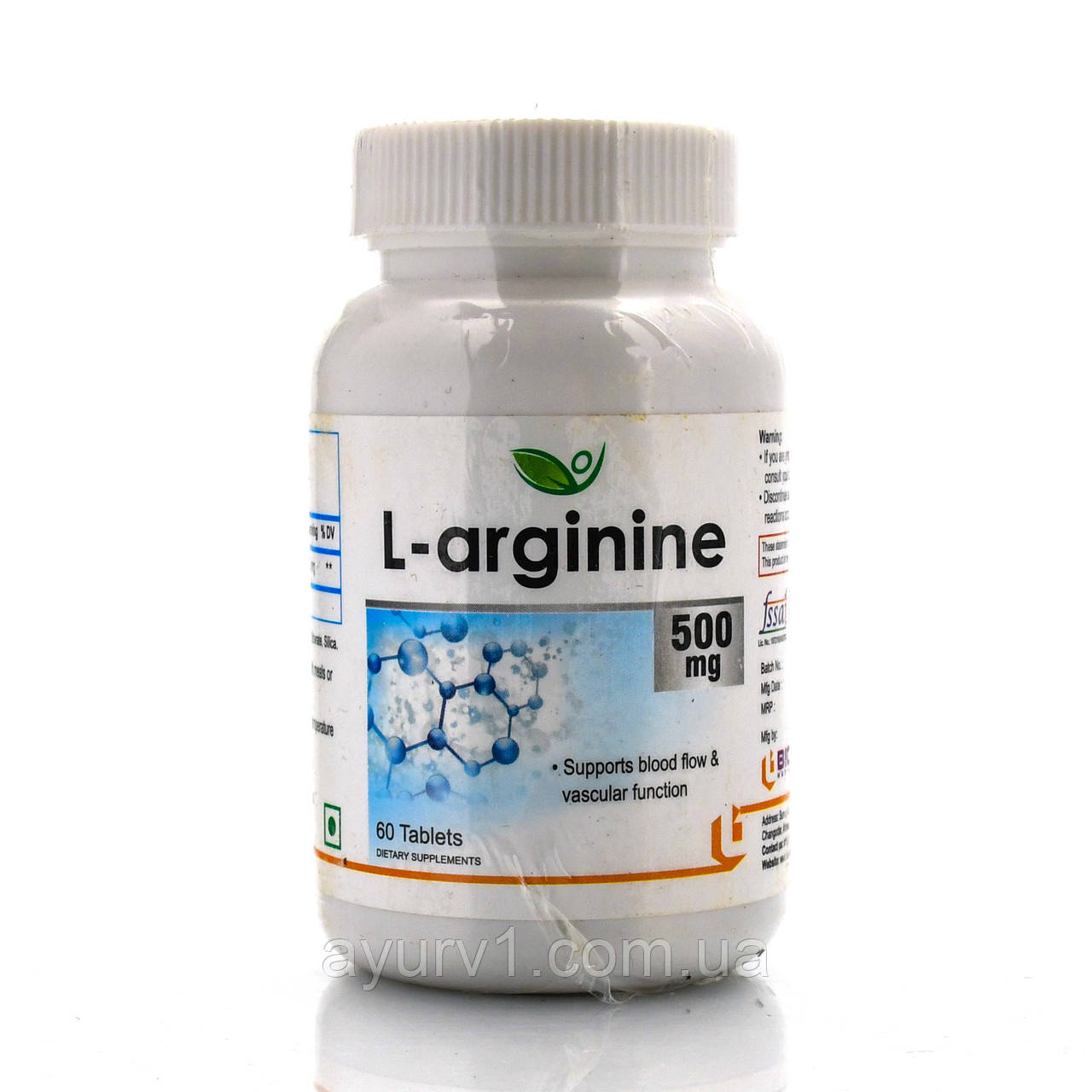 L - аргінін 500 мг, L-arginine Biotrex 60 таб для кровообігу, судин, сердця