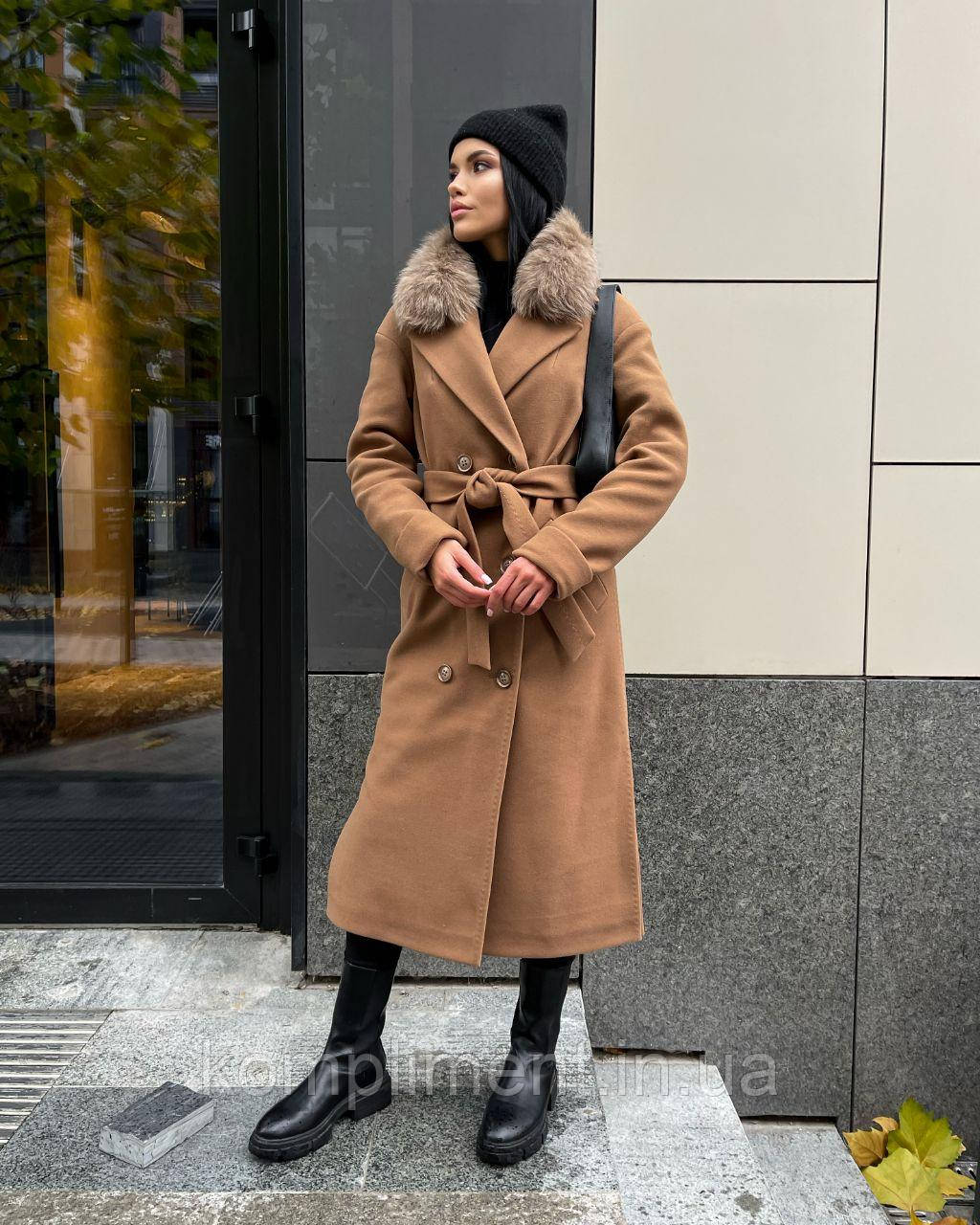 Стильне, сучасне зимове жіноче пальто "Торонто", кемел, фото 1